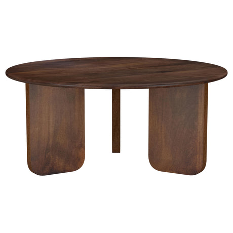 Furniture City Houma - Coaster - Dale Round Solid Mango Wood Coffee Table Brown - 721998