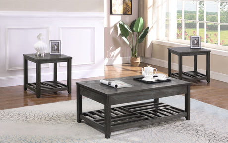 Furniture City Houma - Coaster - Cliffview 3-piece Lift Top Coffee and End Table Set Grey - 722288-S3