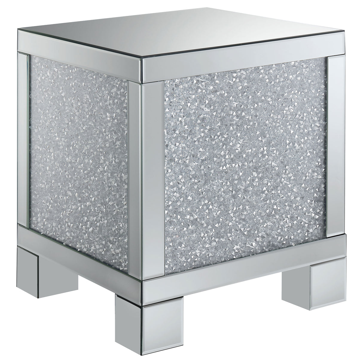Furniture City Houma - Coaster - Gillian Rectangular Mirrored Acrylic Side End Table Silver - 722497