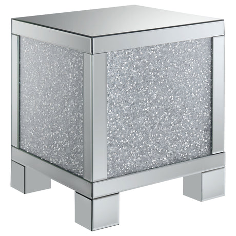 Furniture City Houma - Coaster - Gillian Rectangular Mirrored Acrylic Side End Table Silver - 722497