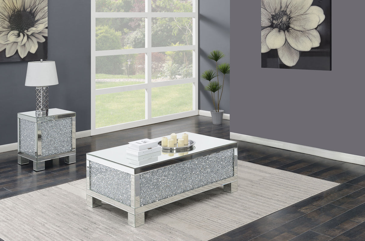 Furniture City Houma - Coaster - Gillian 2-piece Mirrored Coffee and End Table Set Silver - 722498-S2