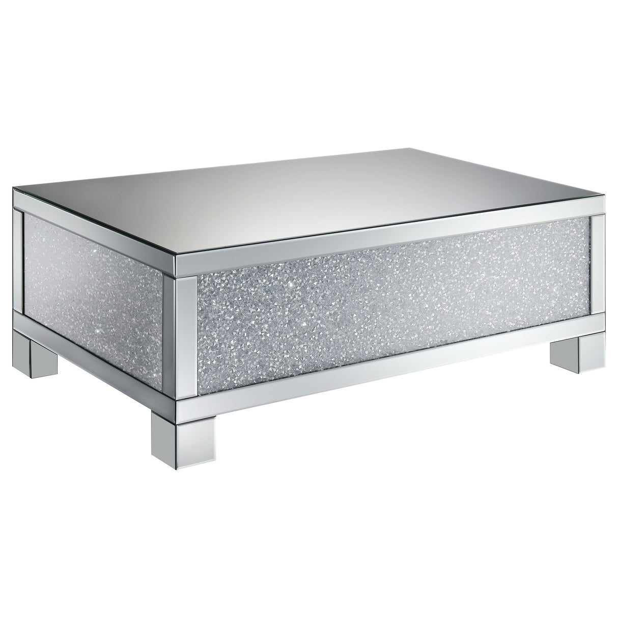 Furniture City Houma - Coaster - Gillian Rectangular Mirrored Acrylic Coffee Table Silver - 722498