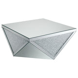 Amore 2-piece Mirrored Coffee and End Table Set Silver