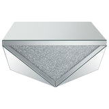 Amore 2-piece Mirrored Coffee and End Table Set Silver