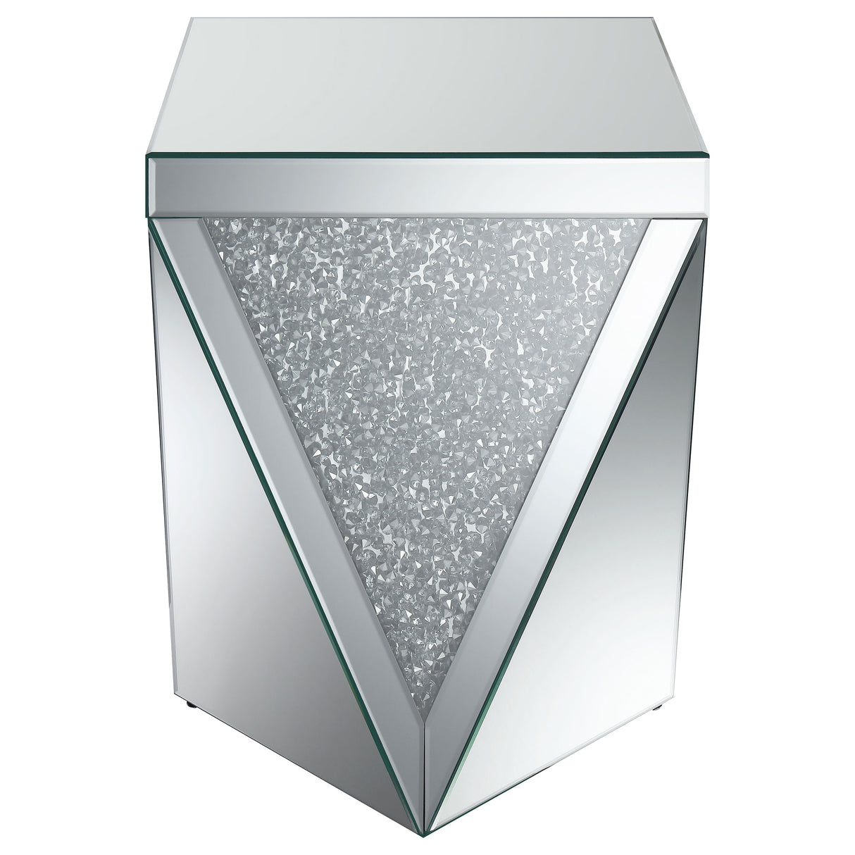 Amore 2-piece Mirrored Coffee and End Table Set Silver