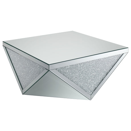 Furniture City Houma - Coaster - Amore Square Mirrored Acrylic Crystal Coffee Table Silver - 722508