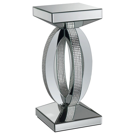 Furniture City Houma - Coaster - Amalia Square Mirrored Acrylic Crystal Side End Table Silver - 722517