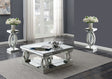 Furniture City Houma - Coaster - Amalia 3-piece Mirrored Coffee and End Table Set Silver - 722518-S3