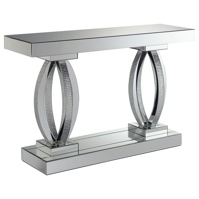 Furniture City Houma - Coaster - Amalia Mirrored Acrylic Entryway Sofa Console Table Silver - 722519