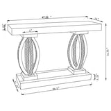 Amalia Mirrored Acrylic Entryway Sofa Console Table Silver