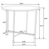 Ellison Round Marble Top Side End Table White and Gold