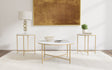 Furniture City Houma - Coaster - Ellison 3-piece Round Marble Coffee and End Table Set White - 723208-S3