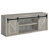 Furniture City Houma - Coaster - Brockton 2-door Engineered Wood 71-inch TV Stand Grey Driftwood - 723263