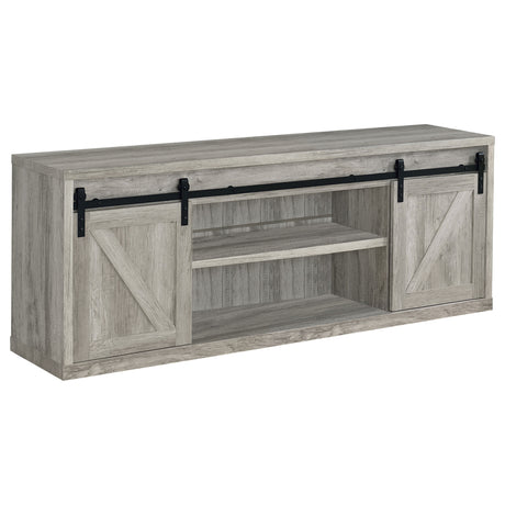 Furniture City Houma - Coaster - Brockton 2-door Engineered Wood 71-inch TV Stand Grey Driftwood - 723263