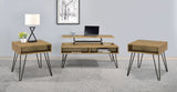 Furniture City Houma - Coaster - Fanning 3-piece Lift Top Coffee and End Table Set Golden Oak - 723368-S3