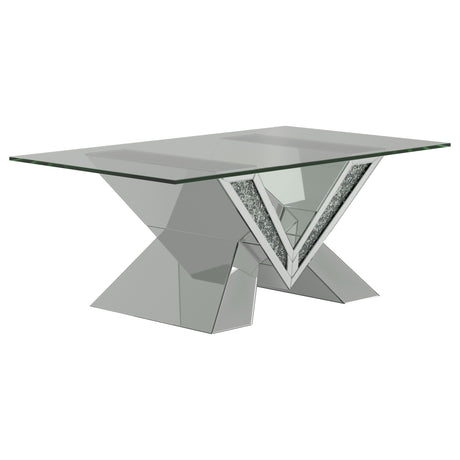 Furniture City Houma - Coaster - Taffeta Glass Top Mirrored Acrylic Coffee Table Silver - 723448