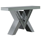Furniture City Houma - Coaster - Taffeta V-shaped Mirrored Entryway Console Table Silver - 723449
