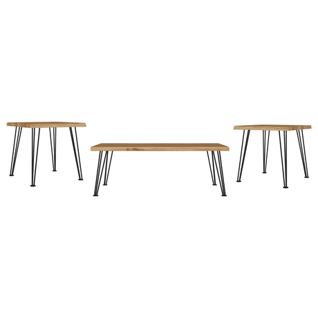 Zander 3-piece Rectangular Coffee and End Table Set Natural