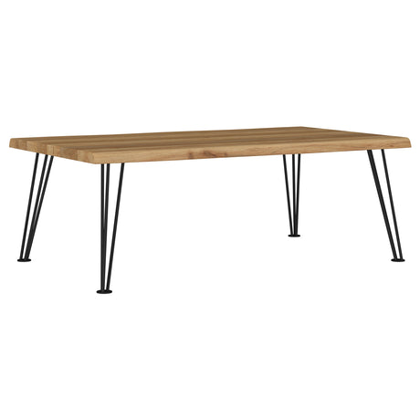 Furniture City Houma - Coaster - Zander Rectangular Wood Top Coffee Table Natural Brown - 723498