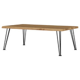 Zander Rectangular Wood Top Coffee Table Natural Brown