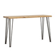 Furniture City Houma - Coaster - Zander Solid Wood Top Console Table Natural and Matte Black - 723499