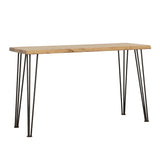 Furniture City Houma - Coaster - Zander Solid Wood Top Console Table Natural and Matte Black - 723499