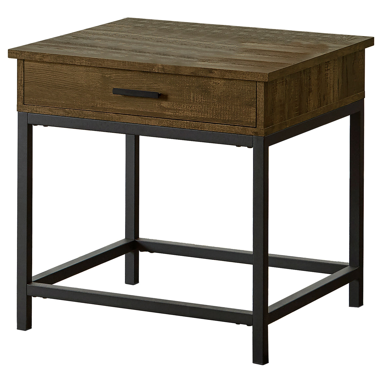 Furniture City Houma - Coaster - Byers 1-drawer Square Engineered Wood End Table Brown Oak - 723777
