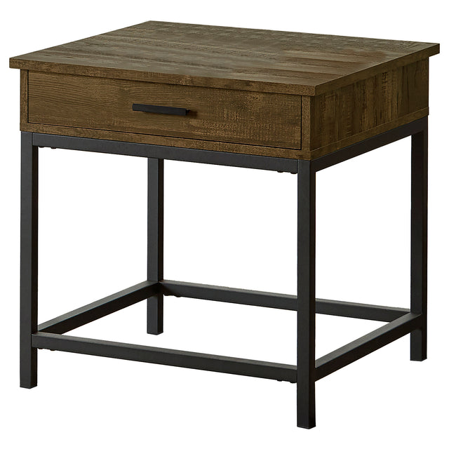Furniture City Houma - Coaster - Byers 1-drawer Square Engineered Wood End Table Brown Oak - 723777
