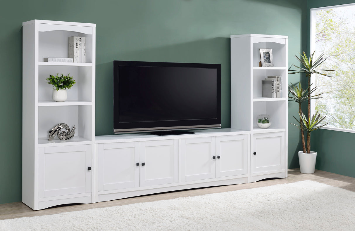 Furniture City Houma - Coaster - Laughlin 3-piece Entertainment Center TV Stand White - 724113-SET