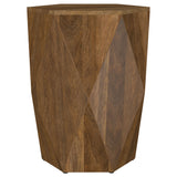 Furniture City Houma - Coaster - Zalika Hexagonal Solid Mango Wood End Table Natural - 724187