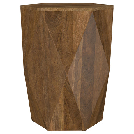 Furniture City Houma - Coaster - Zalika Hexagonal Solid Mango Wood End Table Natural - 724187