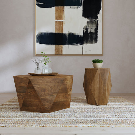Furniture City Houma - Coaster - Zalika 2-piece Solid Wood Coffee and End Table Set Natural - 724188-S2