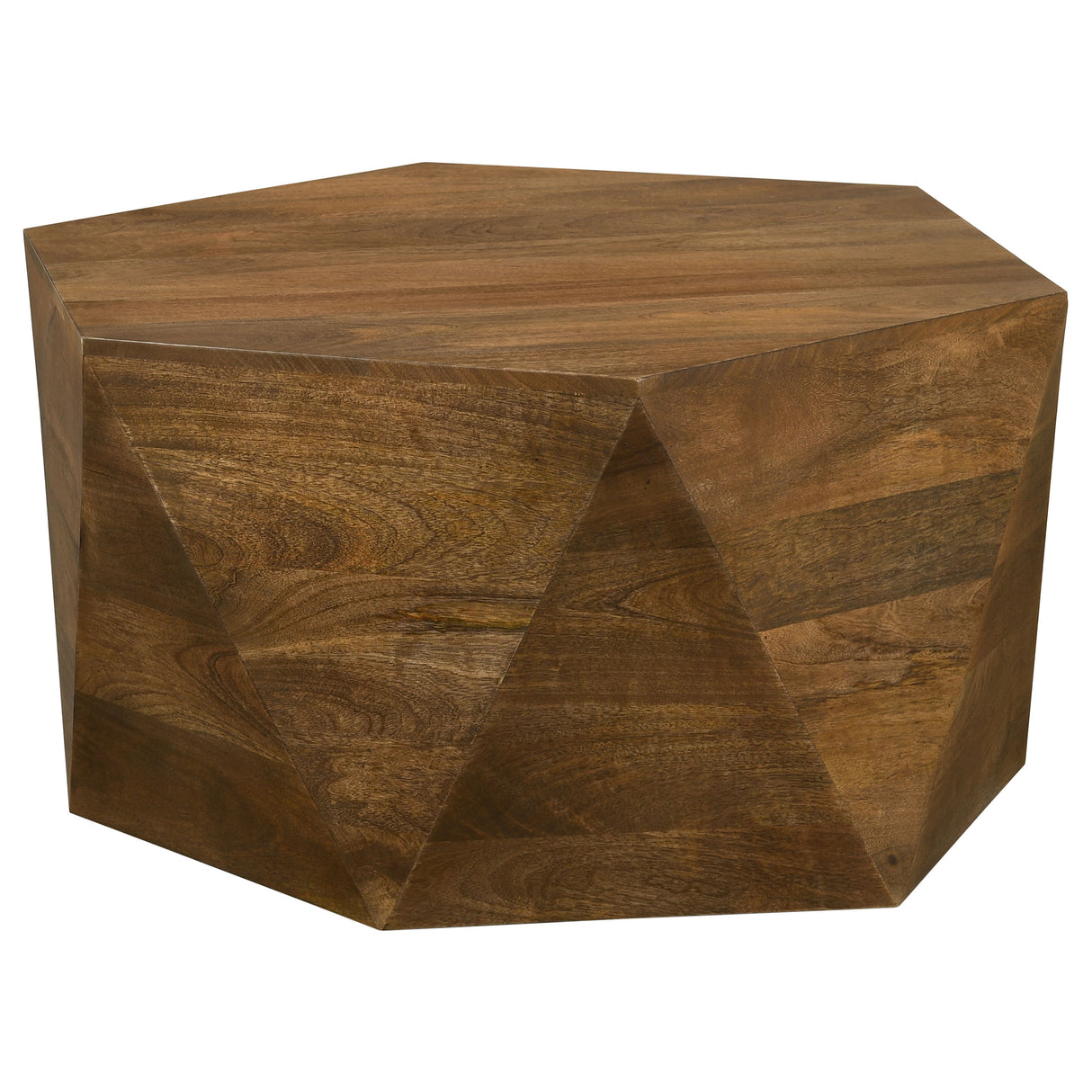 Furniture City Houma - Coaster - Zalika Hexagonal Solid Mango Wood Coffee Table Natural - 724188