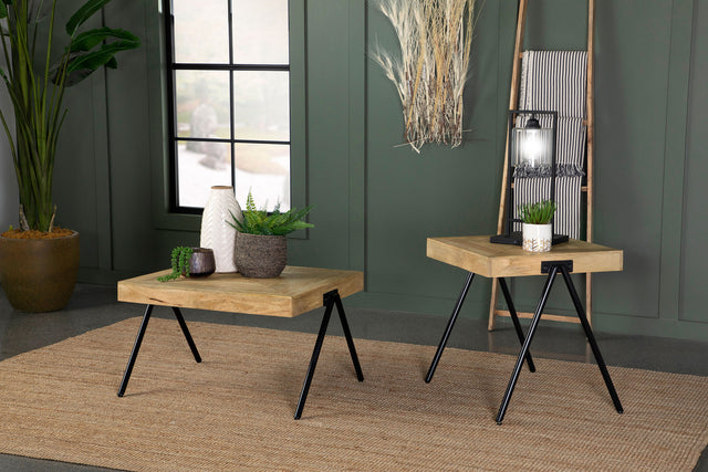 Furniture City Houma - Coaster - Avery 2-piece Solid Mango Coffee and End Table Set Natural - 724318-S2