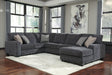 Furniture City Houma - Ashley Furniture - Tracling Sectional - RAF 3-Piece Sectional with Chaise / Slate - 72600S1