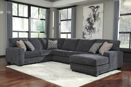 Furniture City Houma - Ashley Furniture - Tracling Sectional - RAF 3-Piece Sectional with Chaise / Slate - 72600S1