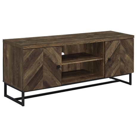Furniture City Houma - Coaster - Myles 2-door Engineered Wood 60-inch TV Stand Rustic Oak - 736052