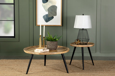 Furniture City Houma - Coaster - Zoe 2-piece Mango Wood Coffee and End Table Set Natural - 736108-S2