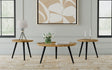 Furniture City Houma - Coaster - Zoe 3-piece Mango Wood Coffee and End Table Set Natural - 736108-S3