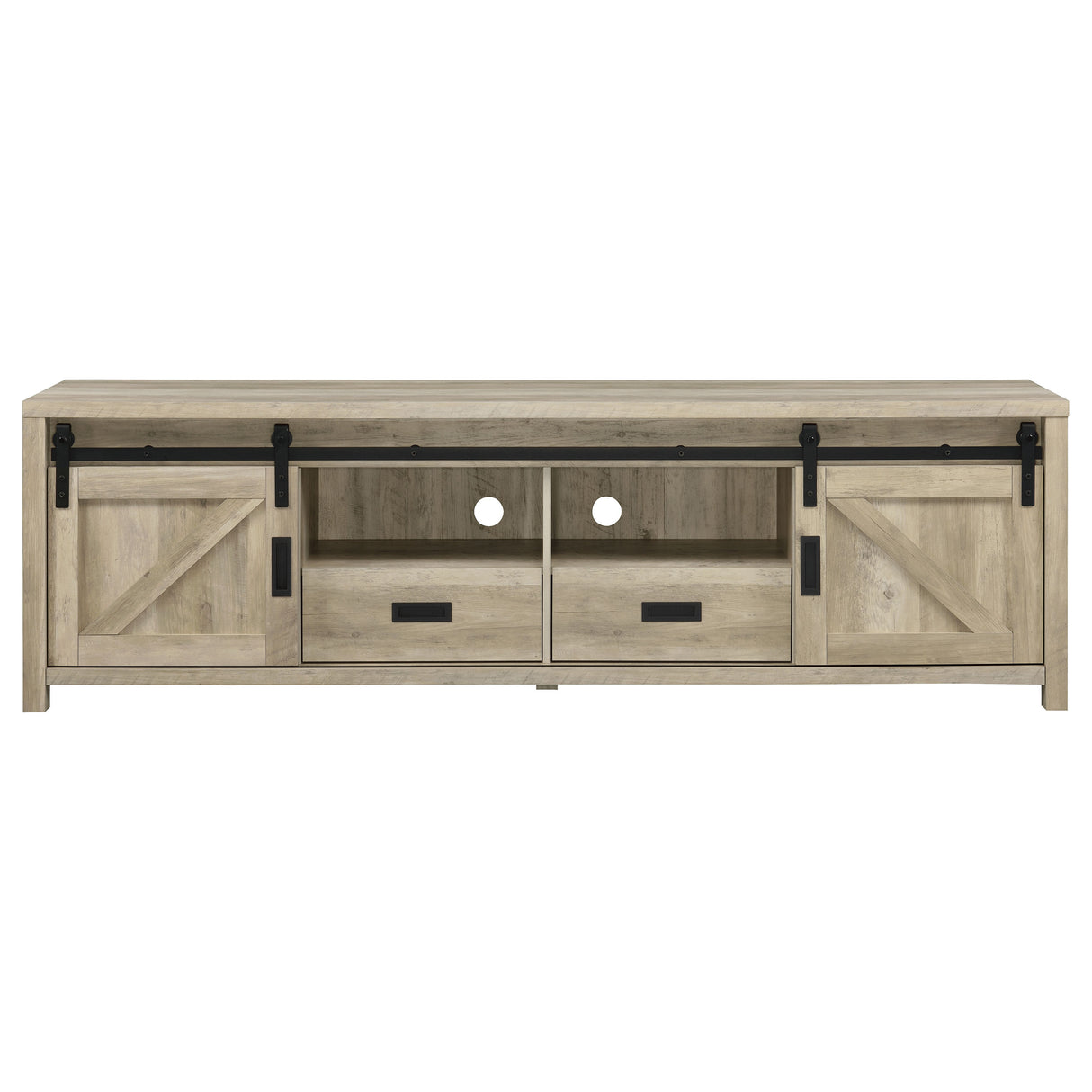Madra 2-door Engineered Wood 79-inch TV Stand Distressed Pine