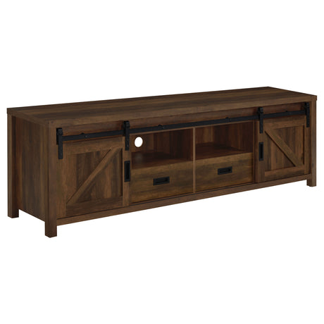 Furniture City Houma - Coaster - Madra 2-door Engineered Wood 79-inch TV Stand Dark Pine - 736273