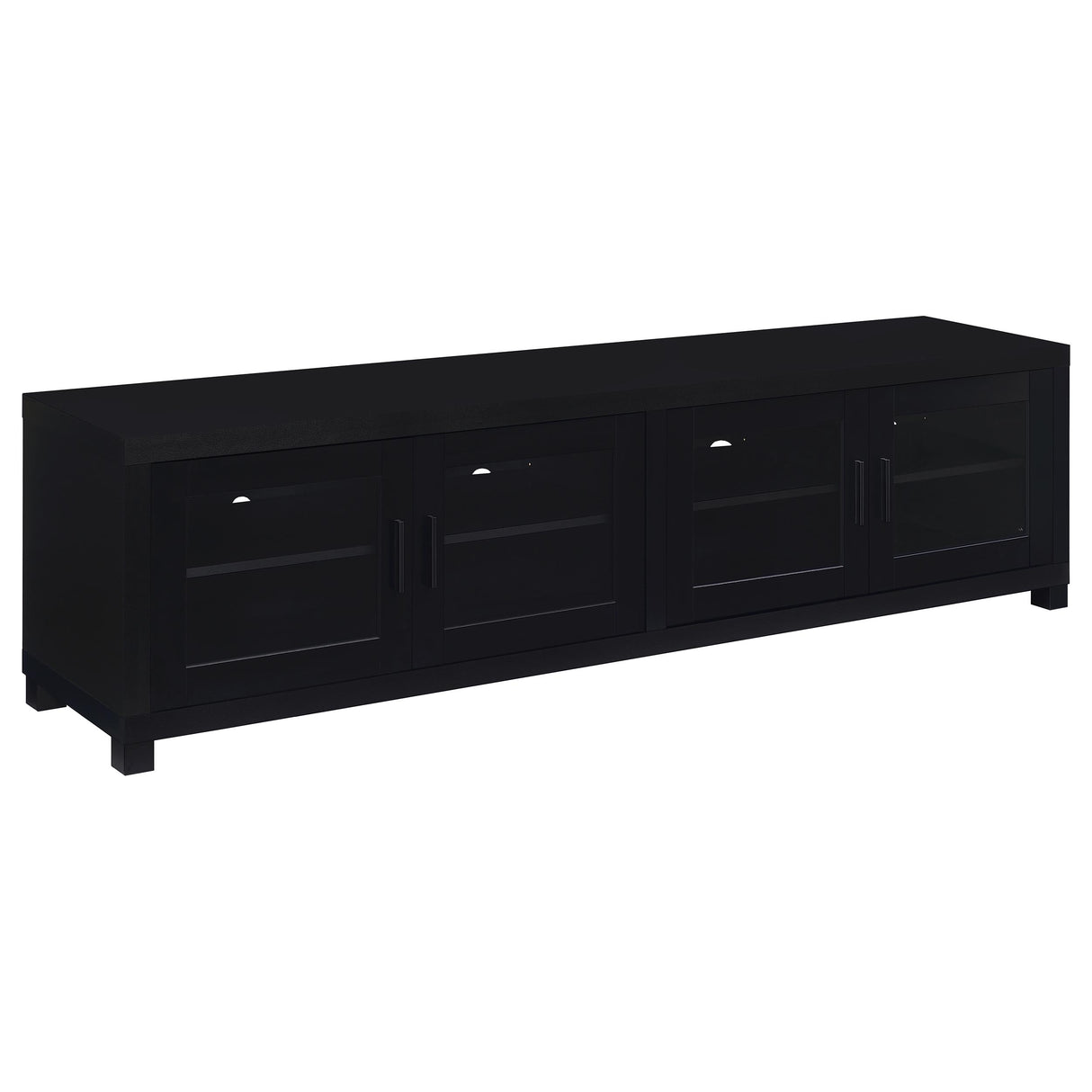 Furniture City Houma - Coaster - Jupiter 4-door Engineered Wood 79-inch TV Stand Black - 736303