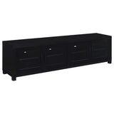 Furniture City Houma - Coaster - Jupiter 4-door Engineered Wood 79-inch TV Stand Black - 736303