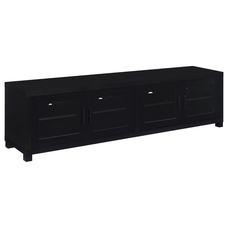 Furniture City Houma - Coaster - Jupiter 4-door Engineered Wood 79-inch TV Stand Black - 736303