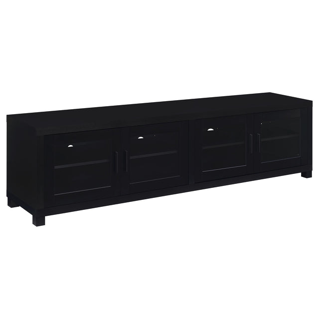 Furniture City Houma - Coaster - Jupiter 4-door Engineered Wood 79-inch TV Stand Black - 736303