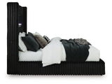 Tayleena - Upholstered Bed With Fireplace And Wireless Audio