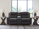 Furniture City Houma - Ashley Furniture - Mackmenville Reclining Loveseat with Console - DBL Rec Loveseat w/Console / Carbon - 7471394