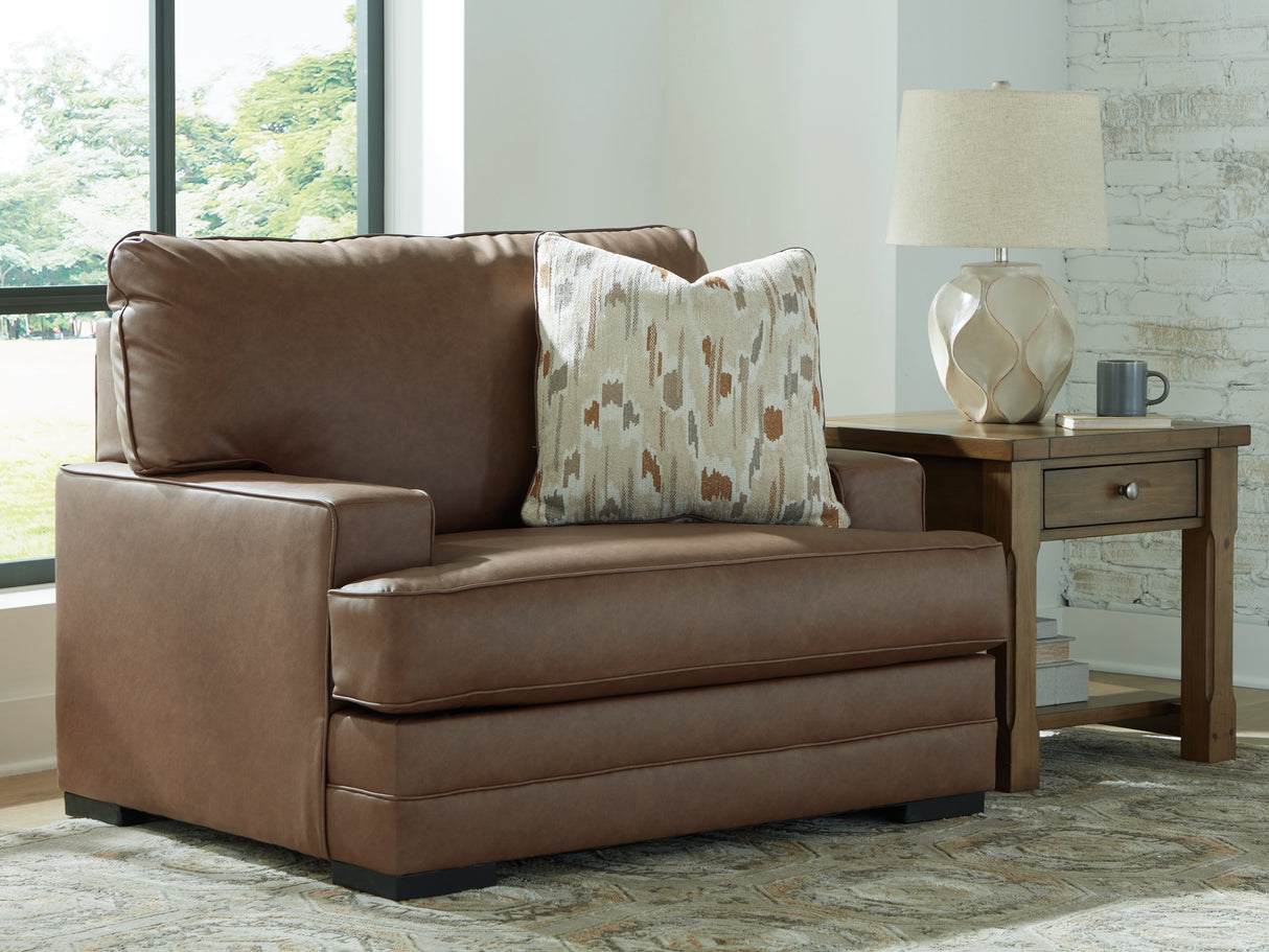 Furniture City Houma - Ashley Furniture - VillaCourt Living Room - Chair and a Half / Caramel - 7490923