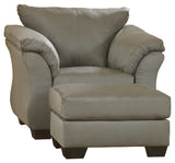 Furniture City Houma - Ashley Furniture - Darcy Chair and Ottoman - Chair and Ottoman / Cobblestone - 75005U7