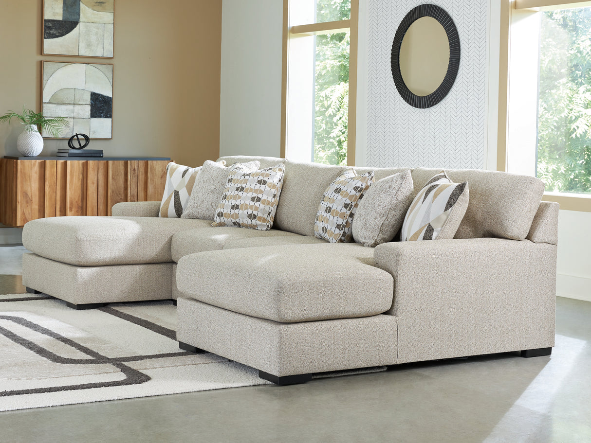 Furniture City Houma - Ashley Furniture - Laurelgrove Sectional - RAF 3-Piece Double Chaise Sectional / Pebble - 75105S7